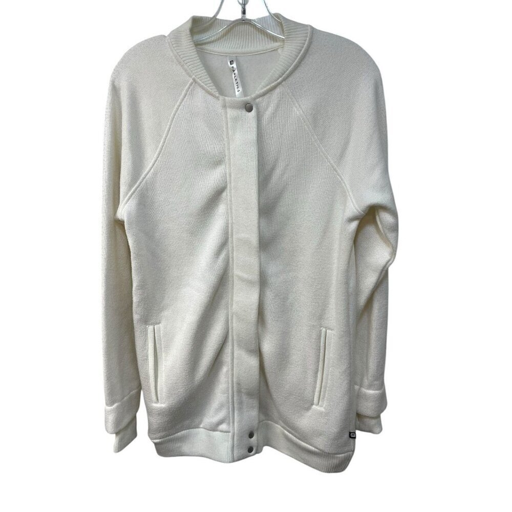Fabletics Ivory Williams Fleece Knit Jacket Coatigan Cardigan Small Long